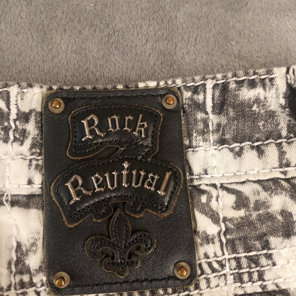 ROCK REVIVAL Algodon Straight Shorts  Mens Size 34 Gray & White  Acid Wash - Picture 9 of 14